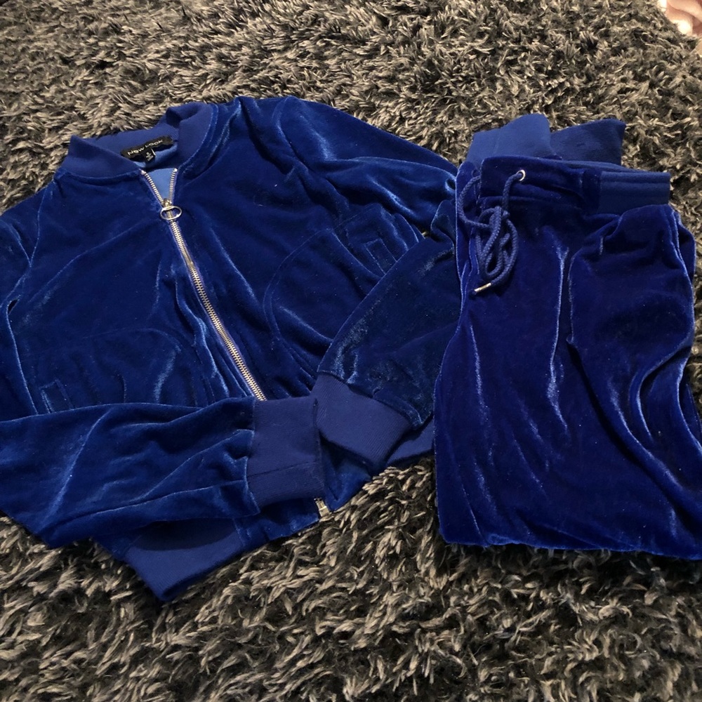 Royal Blue Fashion Nova velour outfit